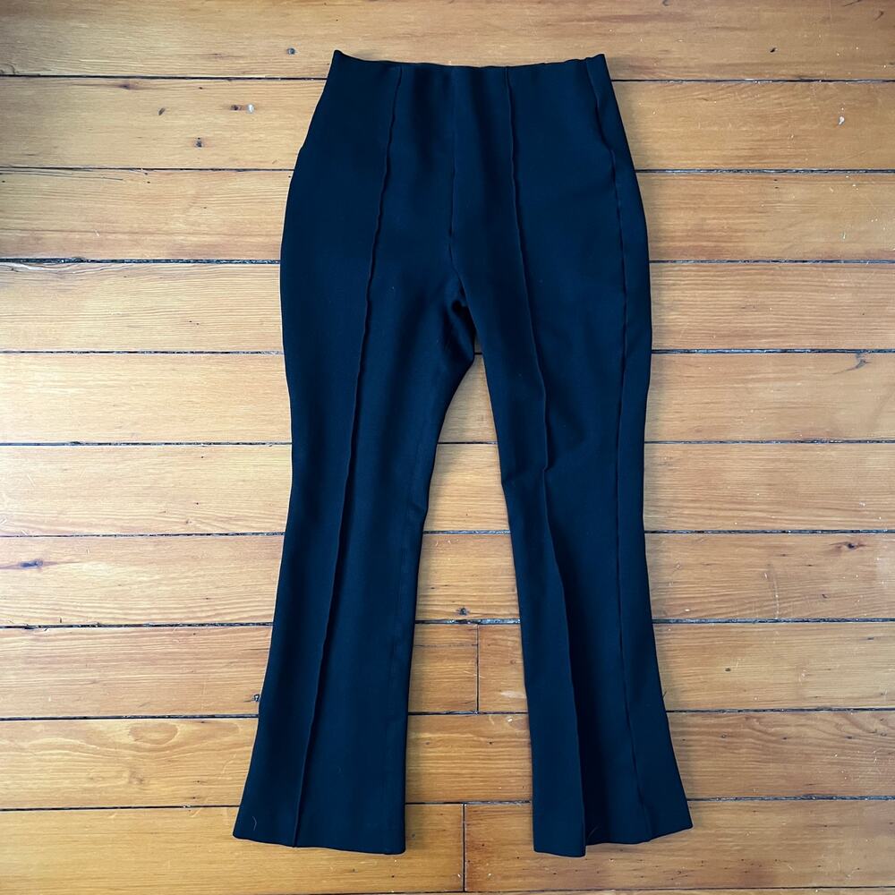 SPANX Women's Perfect Fit Ponte Flare Pants Black Pull On Trousers Medium